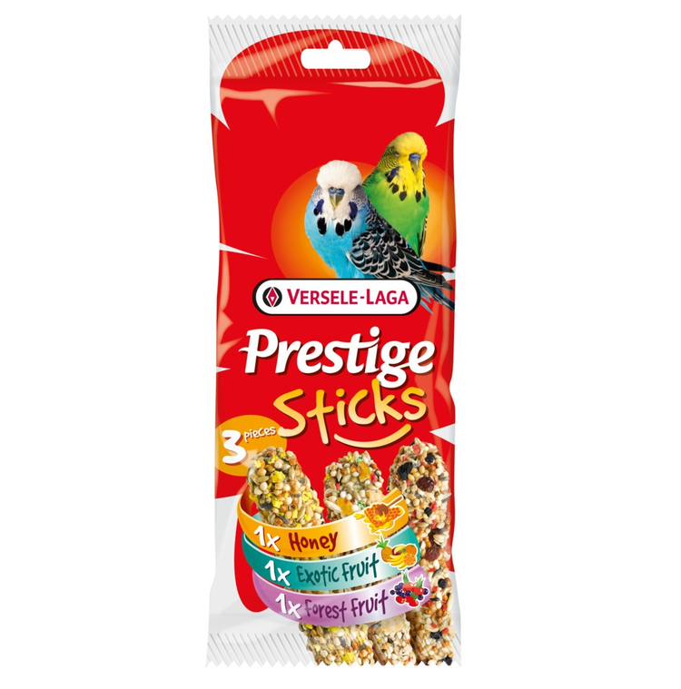 VERSELE LAGA Prestige Sticks pour perruches, 3 saveurs , 3 X 30 g