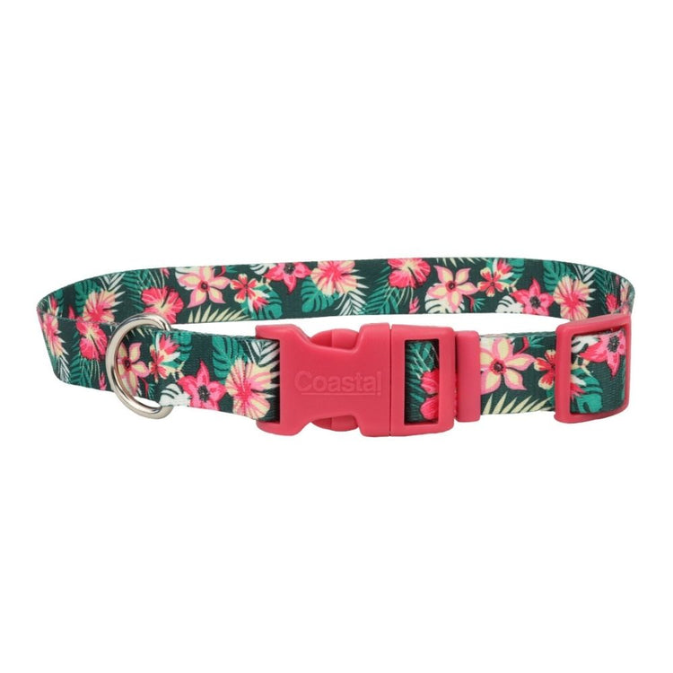Coastal Styles collier ajustable pour chien "Chasseur de fleurs tropicales"