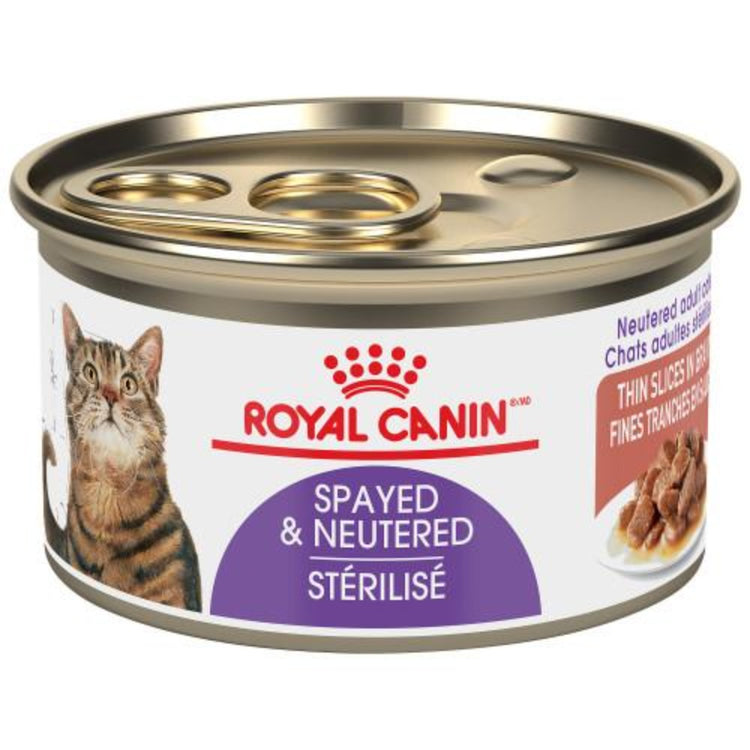 ROYAL CANIN Stérilisé nourriture pour chat, tranches en sauce au poulet, porc et saumon 85g