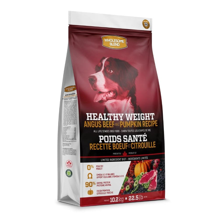 WHOLESOME BLEND Poids Santé nourriture pour chien au boeuf, au porc et à la citrouille - 10.2 kg / 22.5 lbs