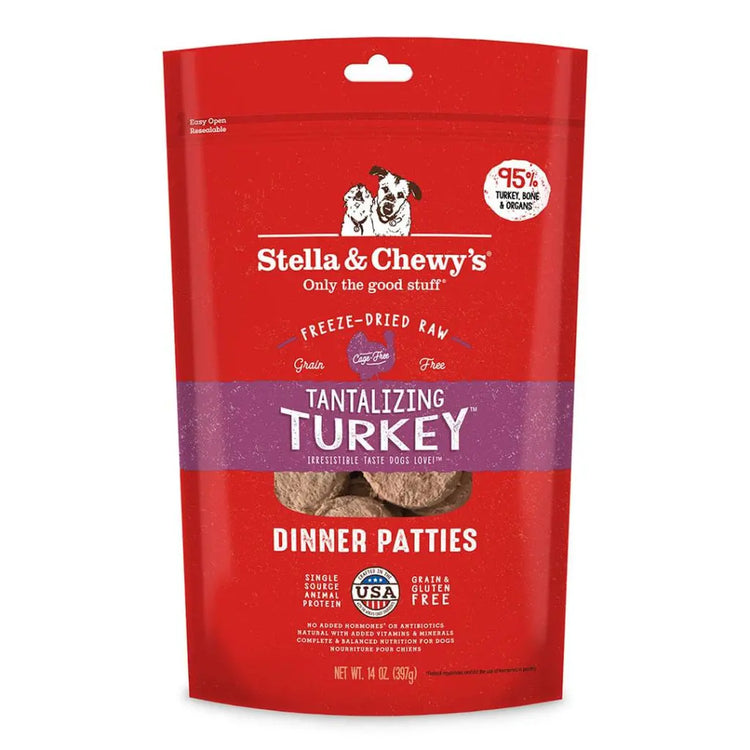 STELLA & CHEWY'S®, Tanalizing Turkey, galettes de nourriture crue lyophilisée pour chien