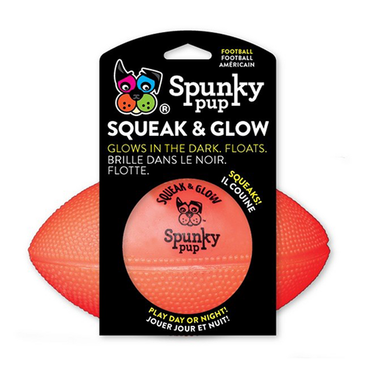 SPUNKY PUP Squeak & Glow, ballon de football pour chien