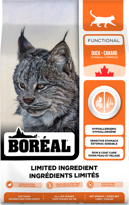 BORÉAL functional nourriture ingrédients limités au canard pour chat