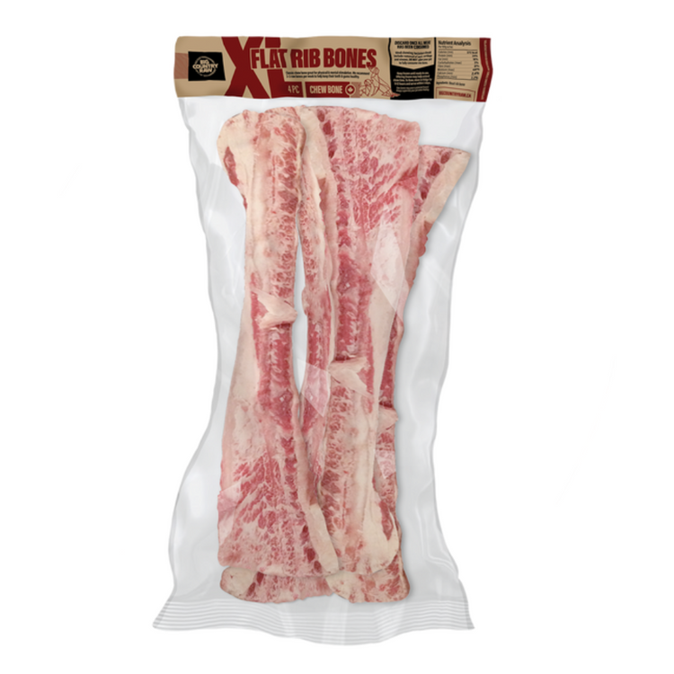 BIG COUNTRY RAW, Os de côte de boeuf XL, Pour chien, 4 morceaux