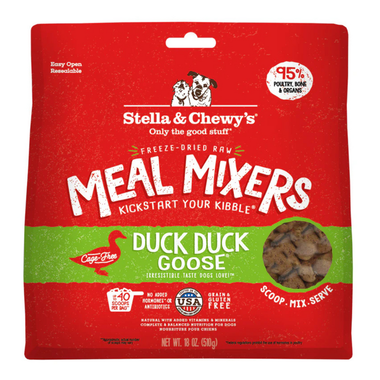 STELLA & CHEWY'S, Meal Mixers, Duck Duck Goose, Nourriture lyophilisée, Canard, Pour chien