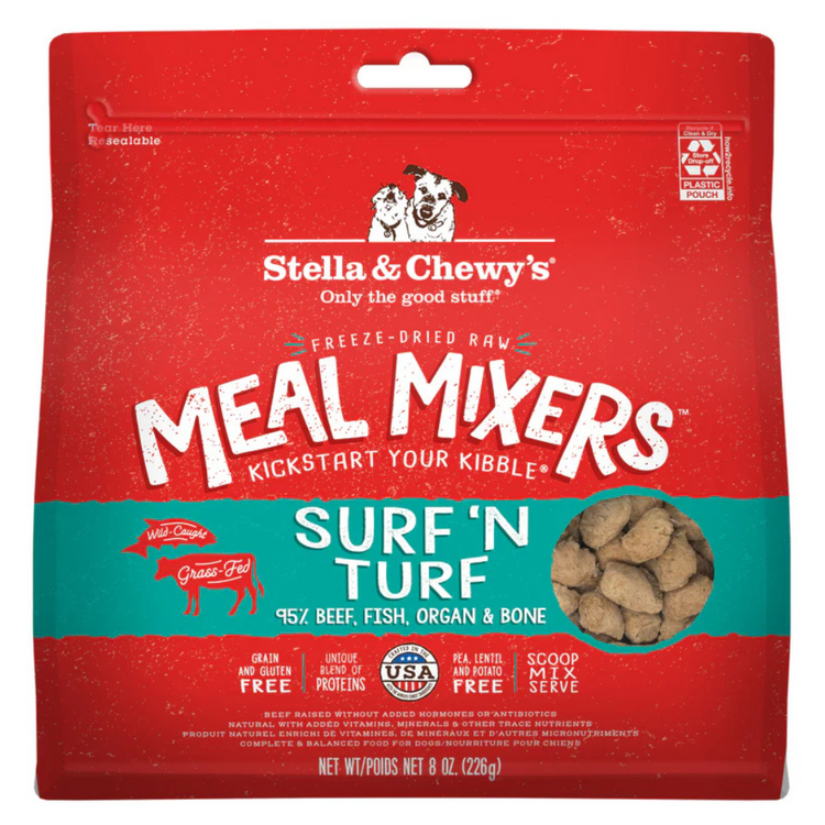 STELLA & CHEWY'S, Meal Mixers, Surf'N Turf, Nourriture lyophilisée, Terre et mer, Pour chien