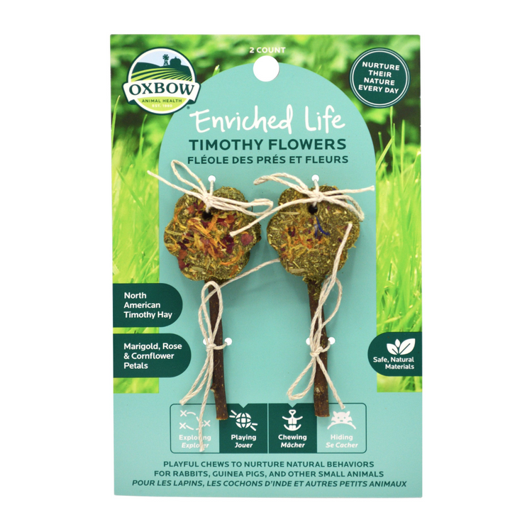 OXBOW, Enriched Life, Duo fleurs en fléole des prés, Gâteries à mâcher, Pour rongeur