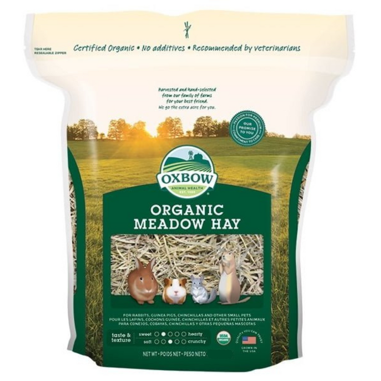 OXBOW, Organic Meadow Hay, Foin de prairie, Biologique, Pour rongeur