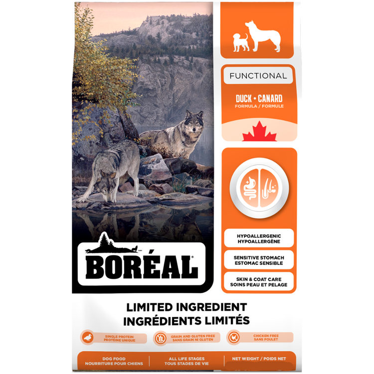 BORÉAL, Functional, Nourriture sèche, Ingrédients limités, Toutes races, Canard, Pour chien
