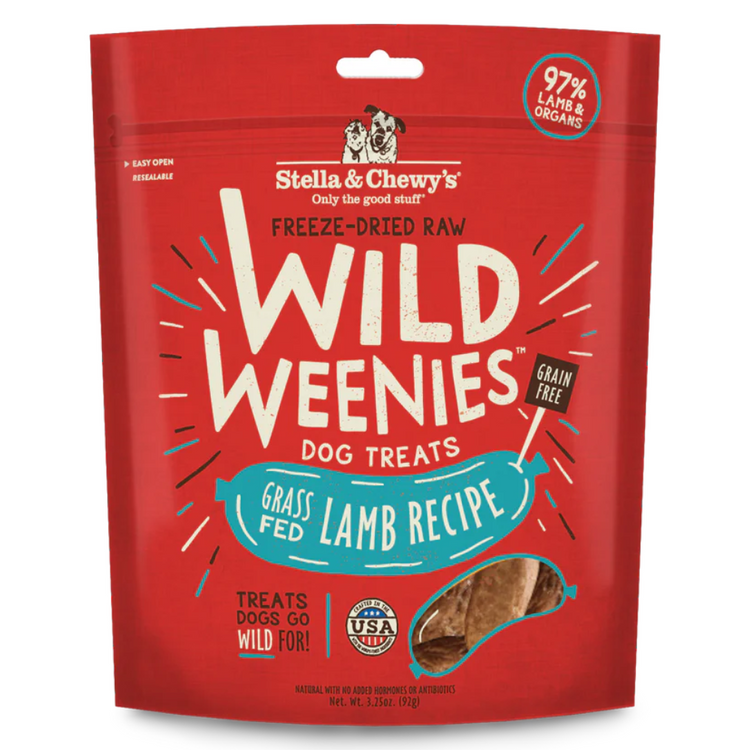 STELLA & CHEWY'S, Wild Weenies, Gâteries lyophilisées, Agneau nourrit à l'herbe, Pour chien, 3.25 oz