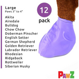PROTEX PAWZ, Bottes imperméables en caoutchouc naturel, Noir, Pour chien, Paquet de 12