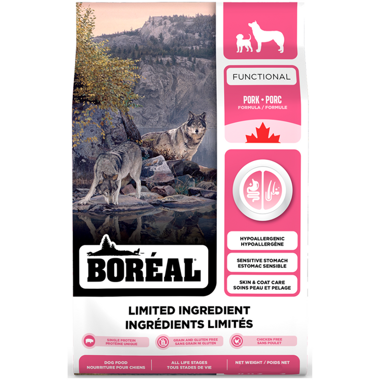 BORÉAL, Functional, Nourriture sèche, Ingrédients limités, Toutes races, Porc, Pour chien
