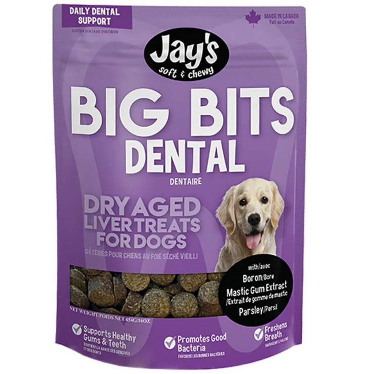 JAY'S, Big Bits, Dental, Gâteries dentaires, Grand, Foie de porc, Pour chien
