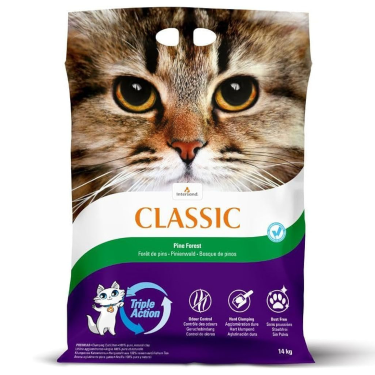 INTERSAND, CLASSIC, Litière agglomérante, Forêt de pins, Pour chat, 14kg