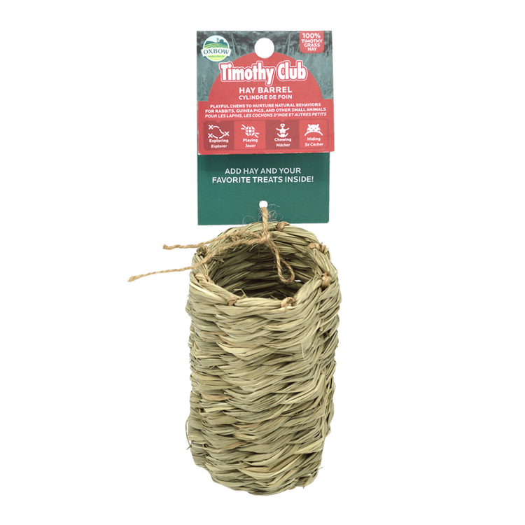 OXBOW, Timothy Club Hay Barrel, Cylindre de foin Timothy, Pour rongeur
