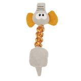 BUD'Z, Éléphant gris poussière, Jouet en peluche, Avec corde, Moyen/grand, Pour chien