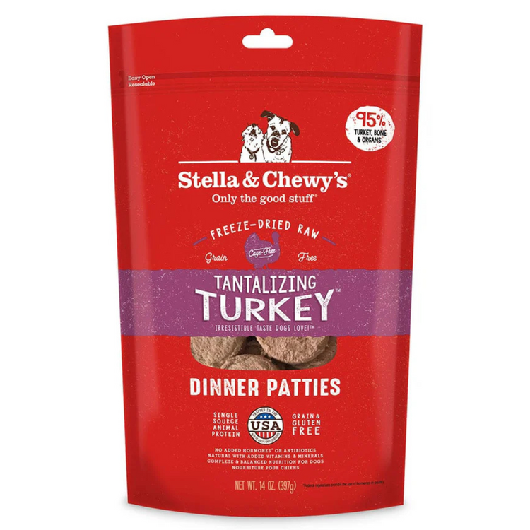 STELLA & CHEWY'S, Tantalizing Turkey Dinner Patties, Galettes de nourriture crue lyophilisée, Dinde, Pour chien