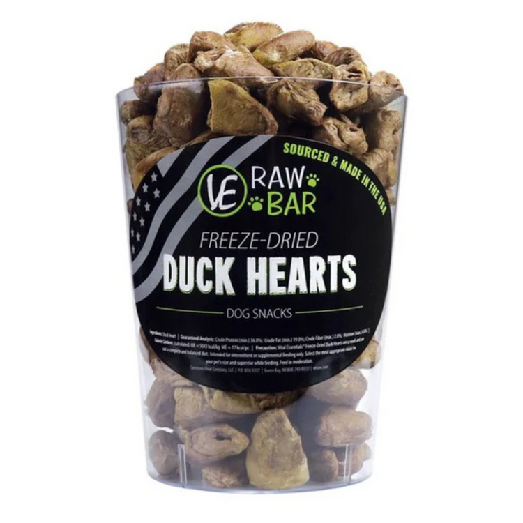 VITAL ESSENTIALS, RAW BAR, Gâterie lyophilisée, Coeur de canard, Vendu à l'Unité