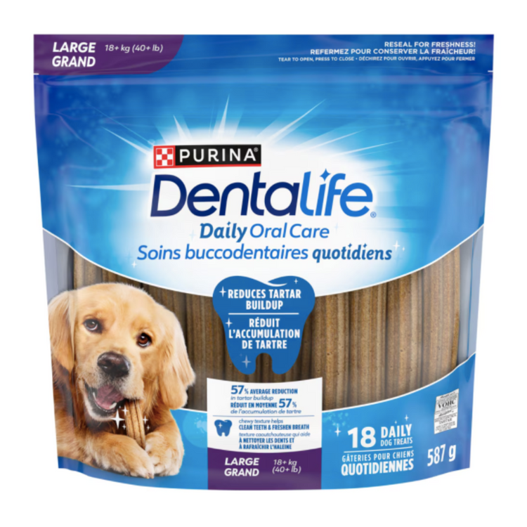 PURINA, Dentalife, Grande race, Poulet, Pour chien, 587g