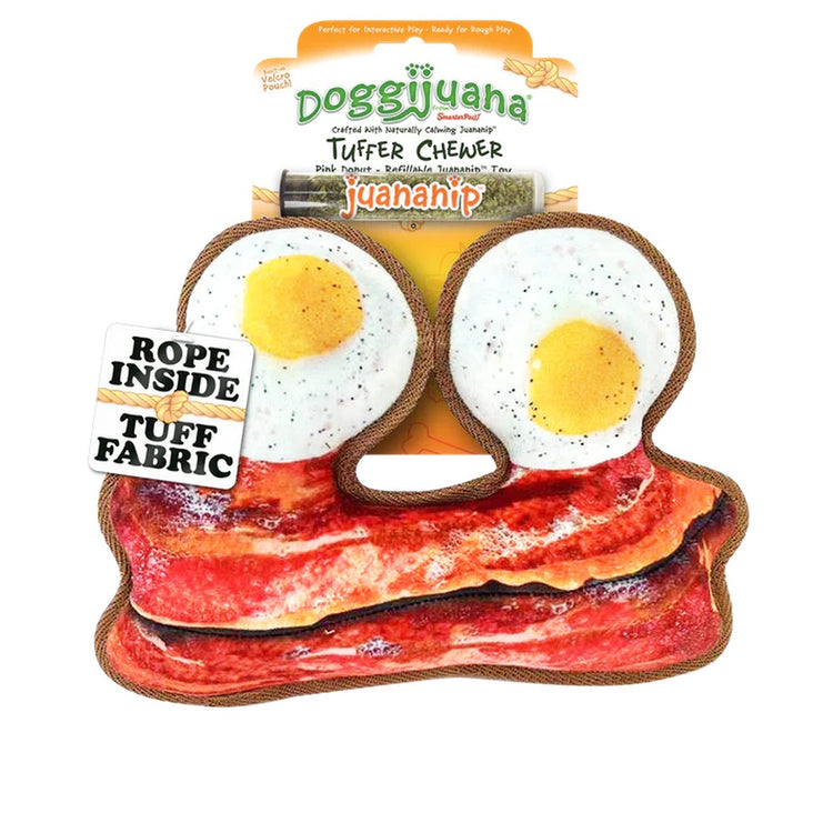 Doggijuana - Jouet rechargeable, œufs et bacon Tuffer Chewer