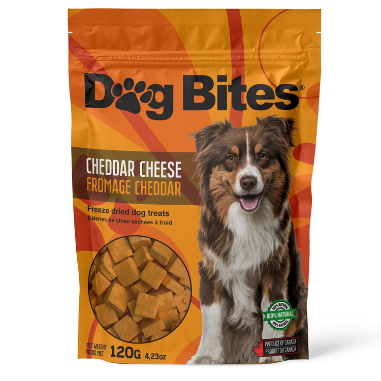 PETZ DOG, Dog Bites, Gâteries naturelles au fromage cheddar 120g