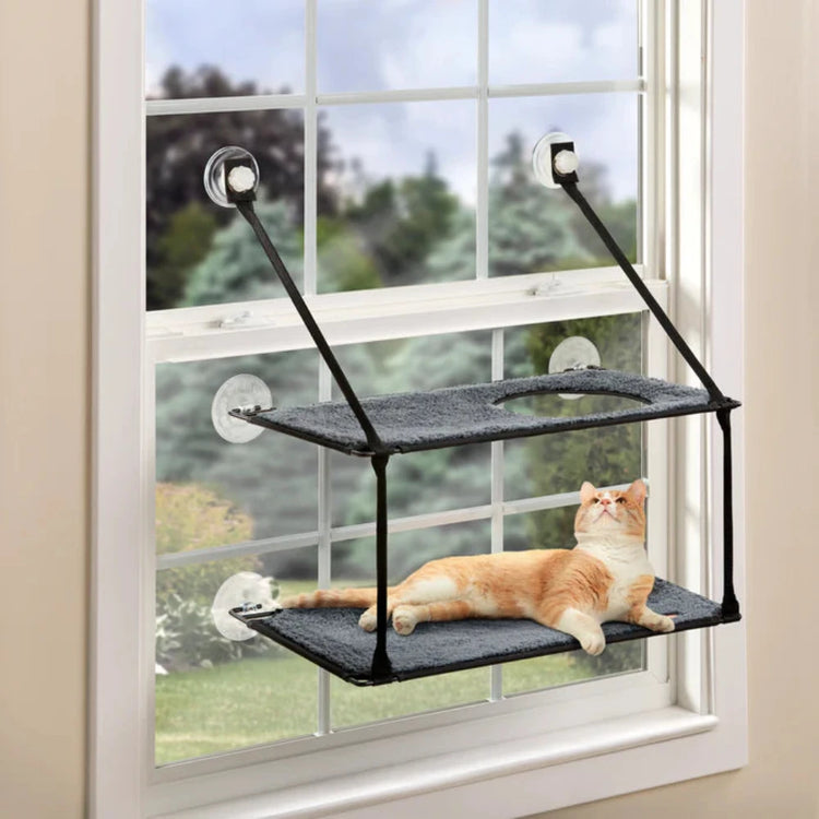 K&H, EZ Mount Window Kitty Sill Double Stack, Lit pour fenêtre 2 étages, Pour chat