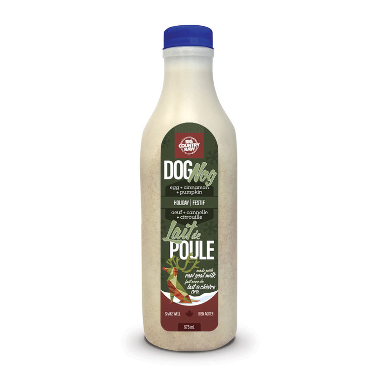 BIG COUNTRY RAW, Dog Nog, Lait de poule au lait chèvre cru, Pour chien, 975 ml