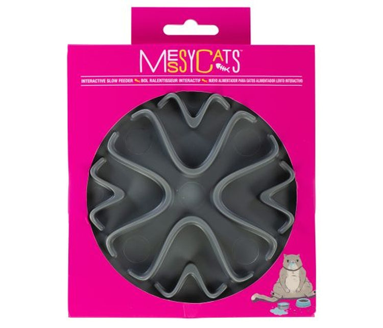 MESSY CATS Bol Ralentisseur à Ventouses Pour Chat - Petit (6") Gris Pâle