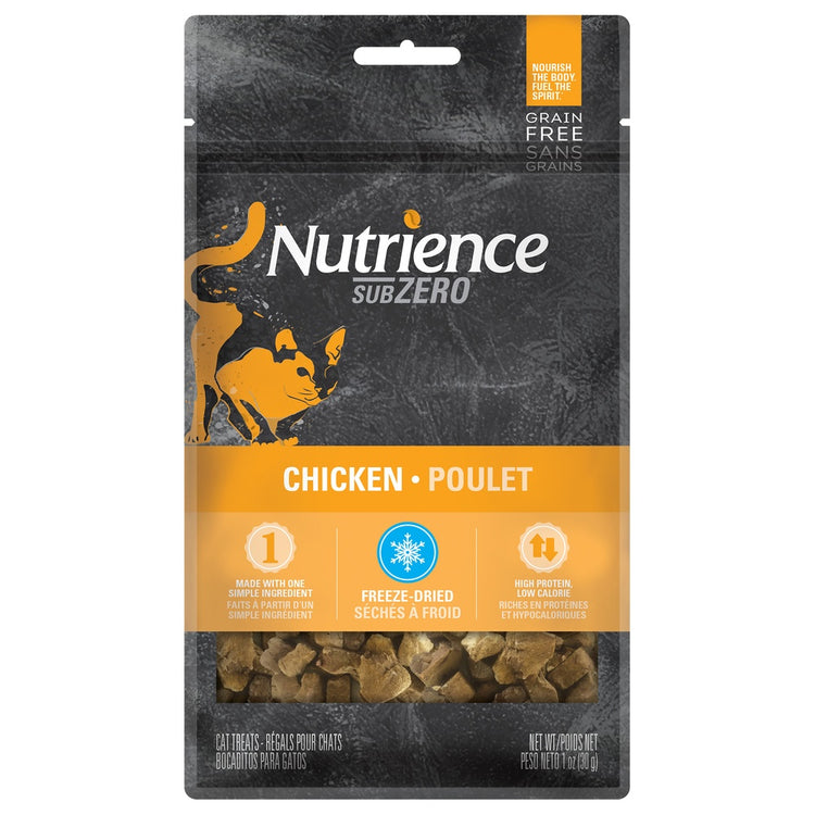 NUTRIENCE, SubZero Gâteries sans grains à une seule protéine pour chats, Poulet, 30 g (1 oz)