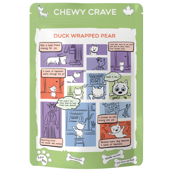 CHEWY CRAVE, Poires enrobées de canard, Pour chien, 90g