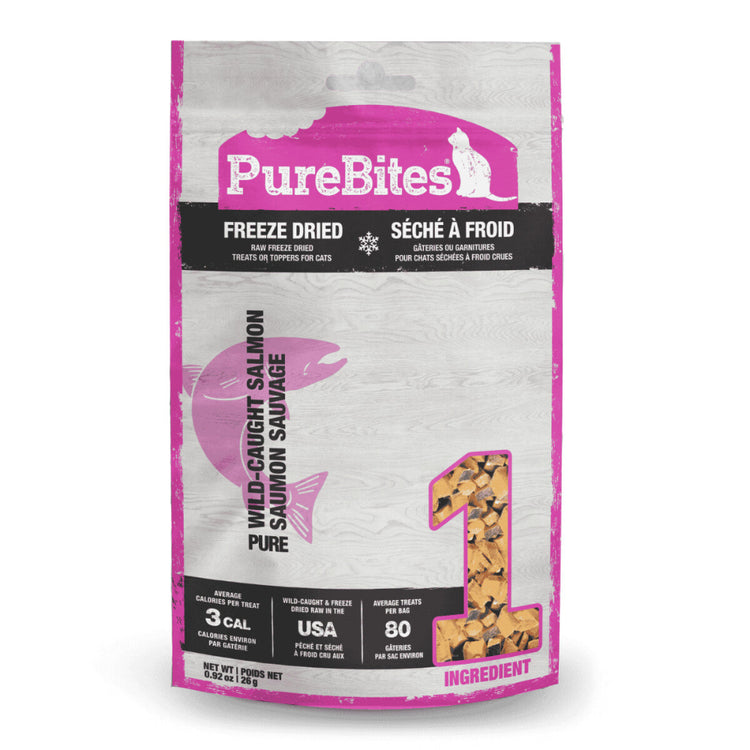 PUREBITES, Gâteries séchées à froid, Saumon sauvage, Pour chat, 26g