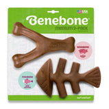 BENEBONE, Wishbone et Fishbone, Moyen, Jouet à mâcher en nylon, Pour chien, Paquet de 2