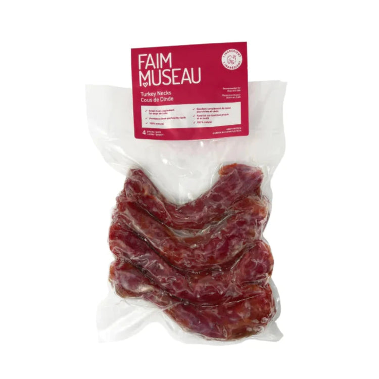 FAIM MUSEAU, Cous de dinde, Pour chien et chat, Paquet de 4