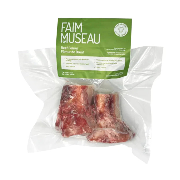 FAIM MUSEAU, Os, Fémur de bœuf, Pour chien, Paquet de 2