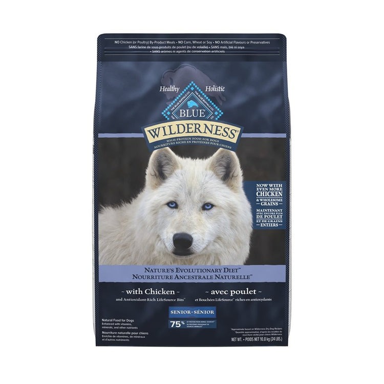 BLUE Wilderness nourriture pour chien sénior au poulet avec céréales- SUR COMMANDE