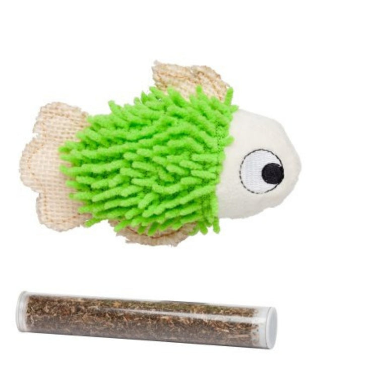 BUD'Z jouet pour chat, poisson avec tube d'herbe à chat