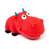 BUD'Z squeaker gros museau, jouet pour chien en latex, taureau rouge 7''