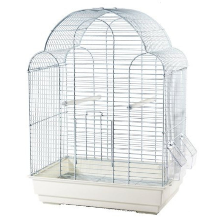 DAYANG cage Tulipa pour perruches, pinsons et serins, blanche