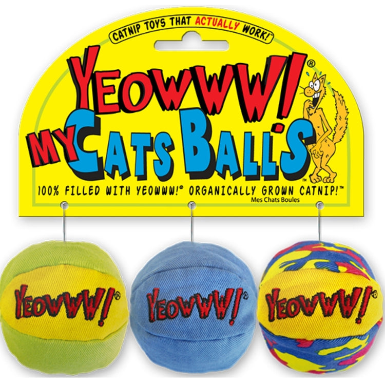 DUCKY WORLD jouet d'herbe à chat, balles colorées, paquet de 3