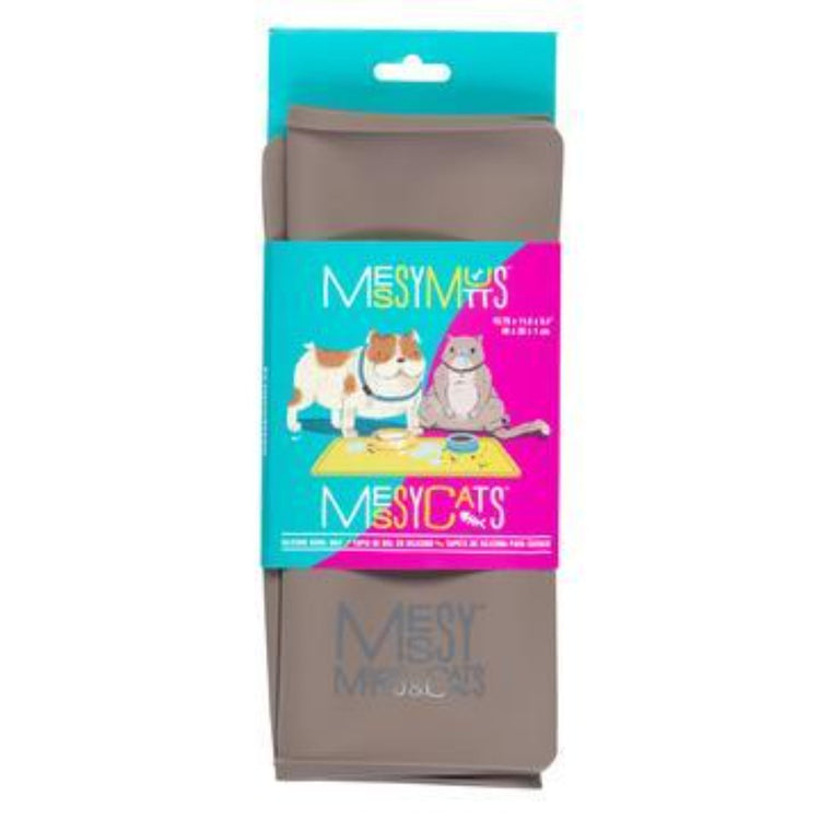 MESSY MUTTS tapis de bol en silicone antidérapant avec bord surélevé 16'' x 12''