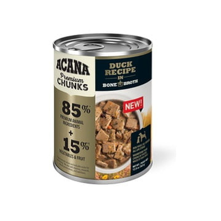 ACANA Premium Chunks nourriture humide pour chien au canard et saumon avec fruits et légumes