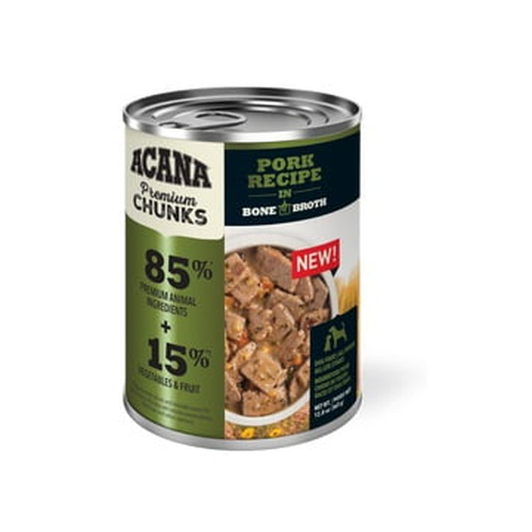 ACANA Premium Chunks nourriture humide pour chien au porc et saumon avec fruits et légumes