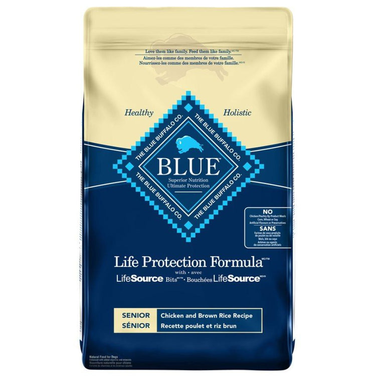 BLUE Life Protection nourriture pour chien âgé au poulet et riz brun