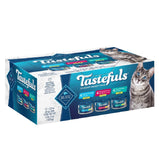 BLUE Tastefuls - Emballage Variété, nourriture pour chat 4x poulet, 4x thon et 4x poissons et crevettes