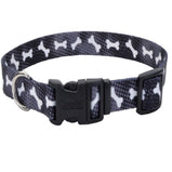 Coastal Styles collier ajustable pour chien "Noir avec os"