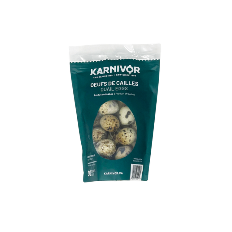 KARNIVOR, Oeufs de cailles, Nourriture crue, Pour chien et chat - 30 unité
