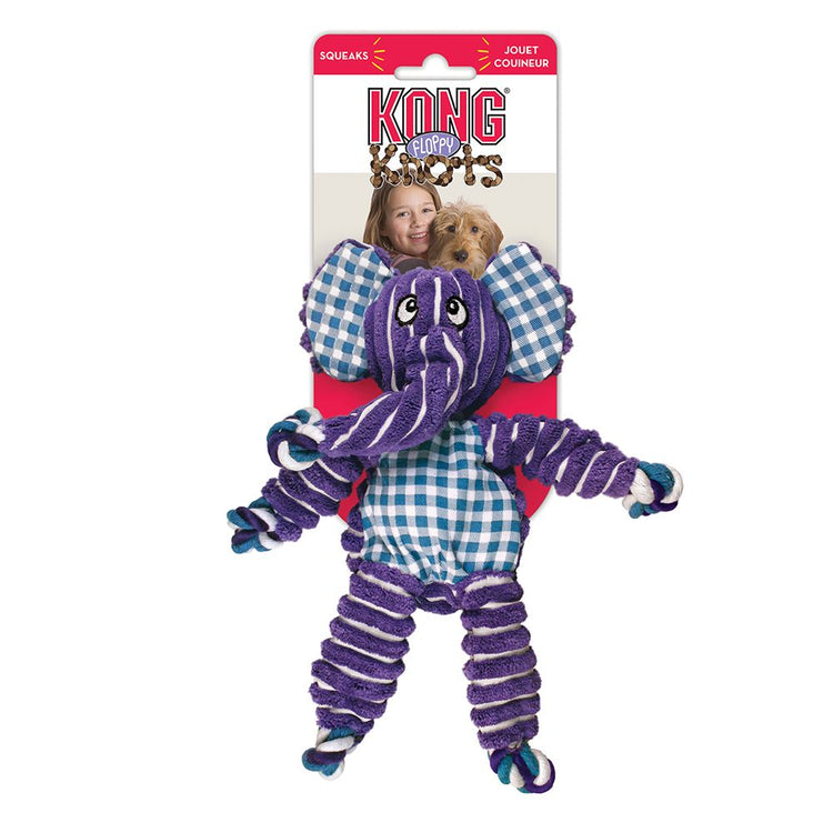 KONG, Floppy Knots, Éléphant, Pour chien