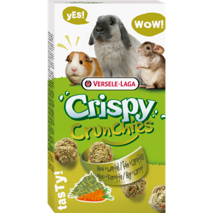 VERSELE-LAGA Crispy Crunchies Foin + Carottes friandise lapin, cochon d'inde et chinchilla - SUR COMMANDE